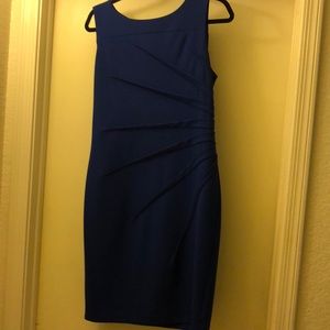 Royal Blue CalvinKlein Starburst Side Rouche Dress